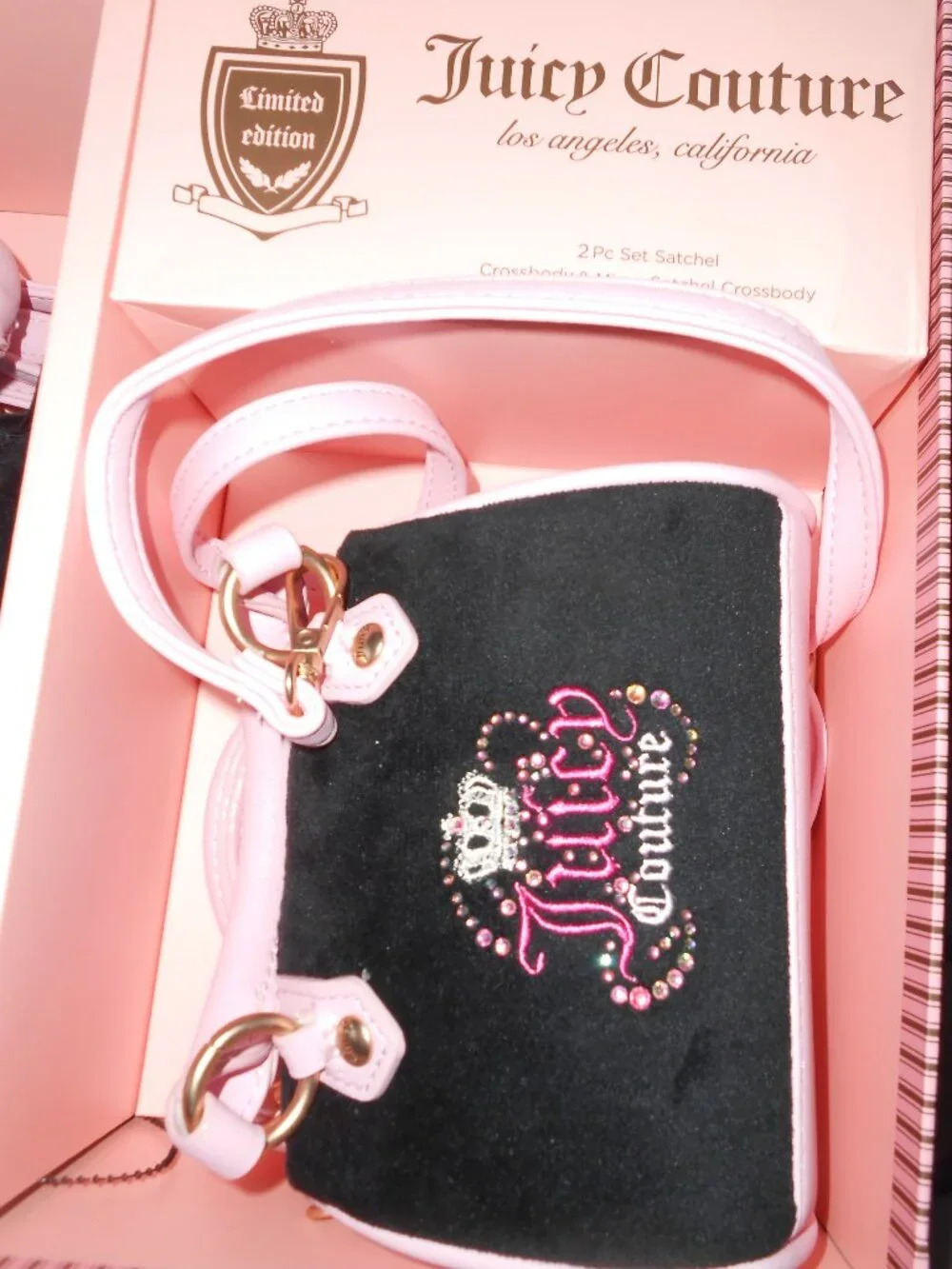 NEW IN BOX JUICY COUTURE 2 PC Mommy And Me Gift SET SATCHEL CROSSBODY Bags